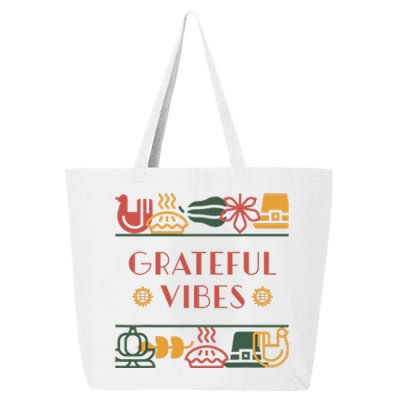 Grateful Thankful Favored Print funny Thanksgiving  25L Jumbo Tote