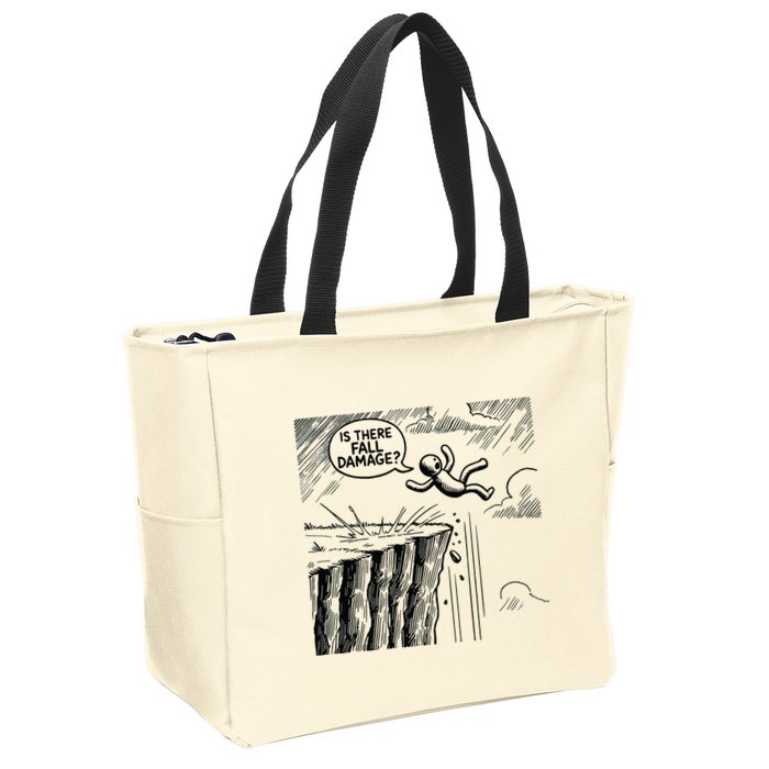 Gravity Test Funny Gamer Is There Fall Damage Zip Tote Bag
