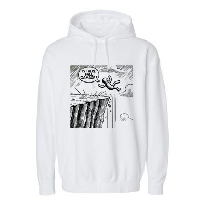 Gravity Test Funny Gamer Is There Fall Damage Garment-Dyed Fleece Hoodie