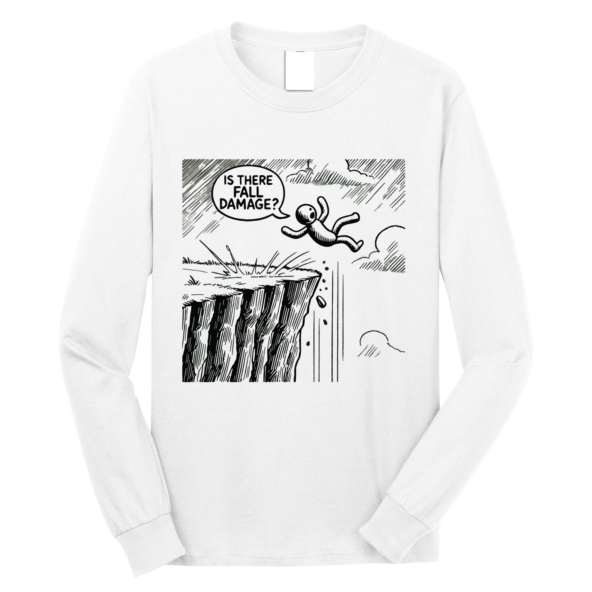 Gravity Test Funny Gamer Is There Fall Damage Long Sleeve Shirt