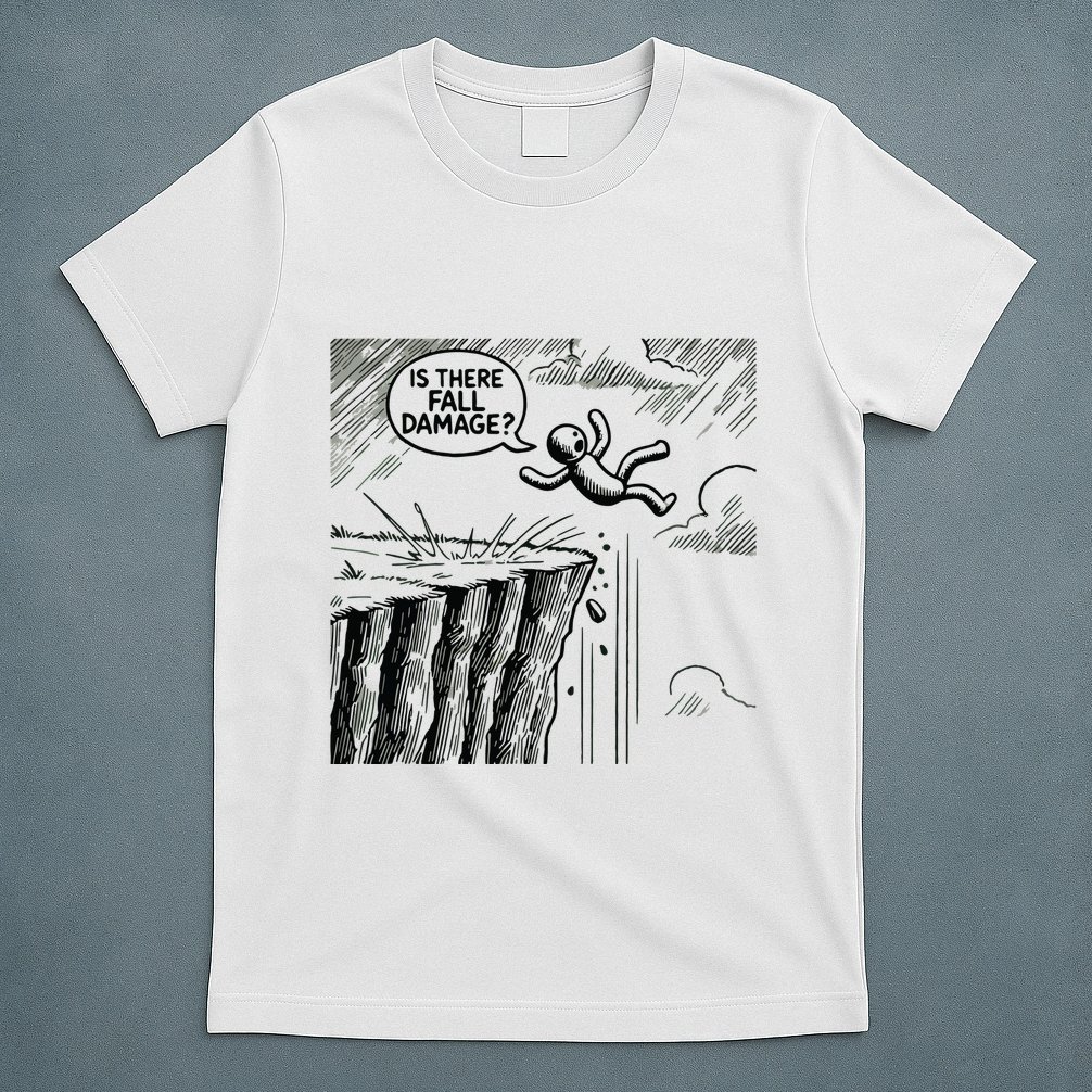 Gravity Test Funny Gamer Is There Fall Damage T-Shirt