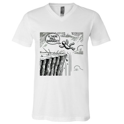 Gravity Test Funny Gamer Is There Fall Damage V-Neck T-Shirt