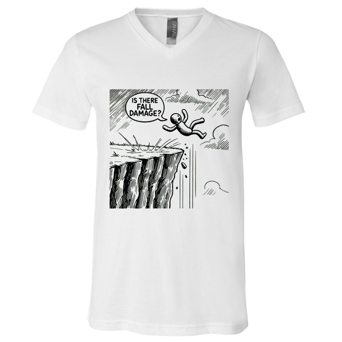 Gravity Test Funny Gamer Is There Fall Damage V-Neck T-Shirt