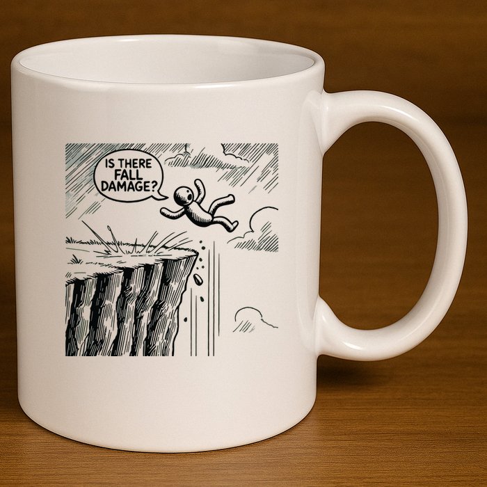 Gravity Test Funny Gamer Is There Fall Damage 11oz C Handle Ceramic Mug