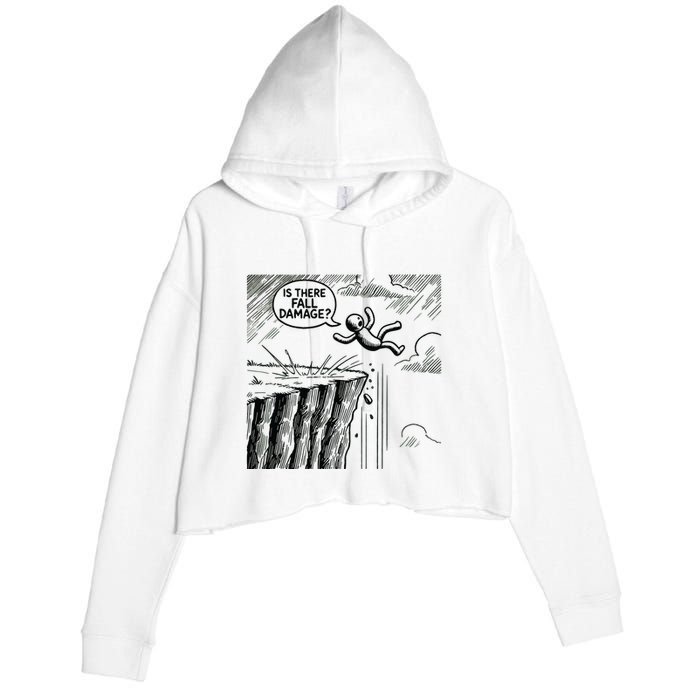 Gravity Test Funny Gamer Is There Fall Damage Crop Fleece Hoodie