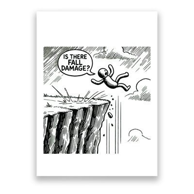 Gravity Test Funny Gamer Is There Fall Damage Poster