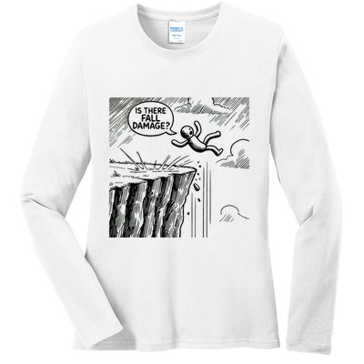 Gravity Test Funny Gamer Is There Fall Damage Ladies Long Sleeve Shirt