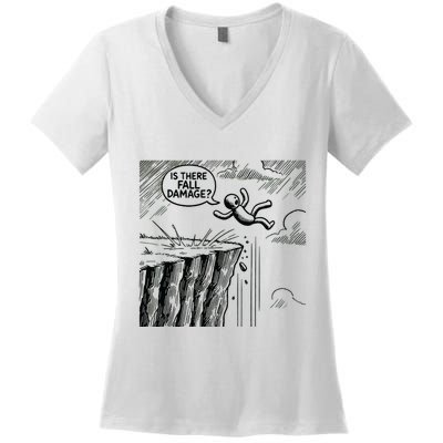 Gravity Test Funny Gamer Is There Fall Damage Women's V-Neck T-Shirt