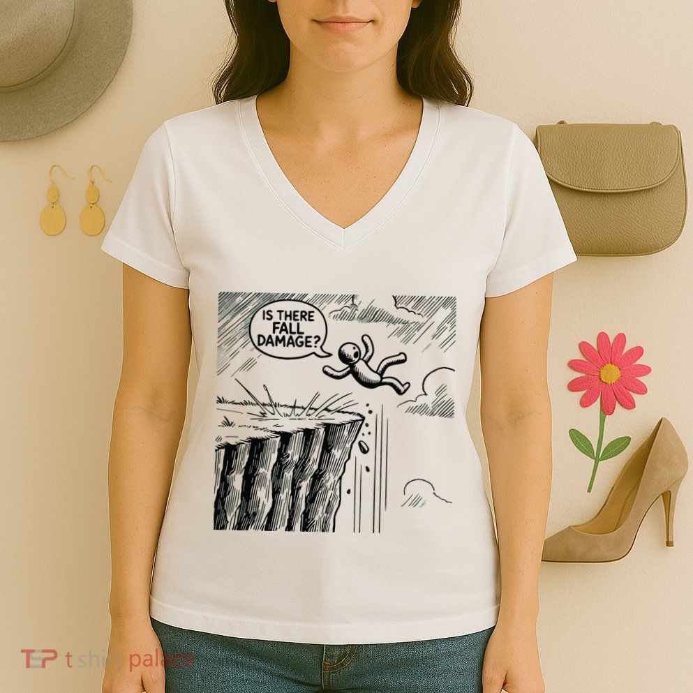 Gravity Test Funny Gamer Is There Fall Damage Women's V-Neck T-Shirt