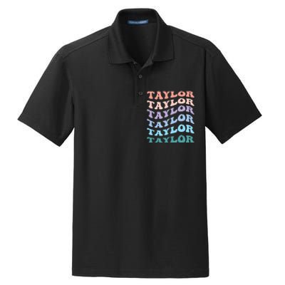 Groovy T.AYLOR First Name Personalized Birthday  Dry Zone Grid Polo