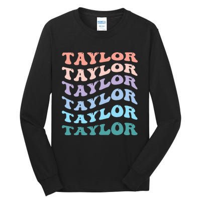 Groovy T.AYLOR First Name Personalized Birthday  Tall Long Sleeve T-Shirt