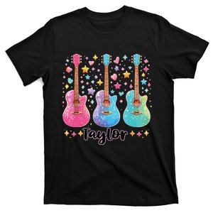 Girl Taylor First Name Personalized Groovy 80S T-Shirt