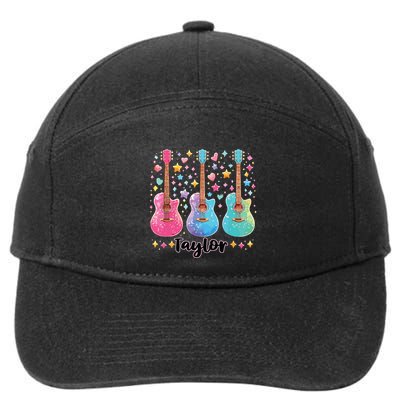 Girl Taylor First Name Personalized Groovy 80S 7-Panel Snapback Hat
