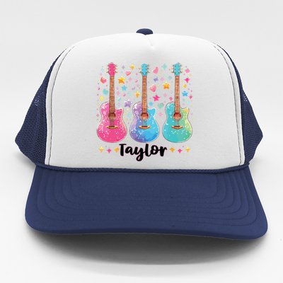 Girl Taylor First Name Personalized Groovy 80S Trucker Hat