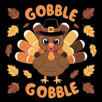 Gobble Turkey Fall Autumn Thanksgiving 16 in Basic Backpack