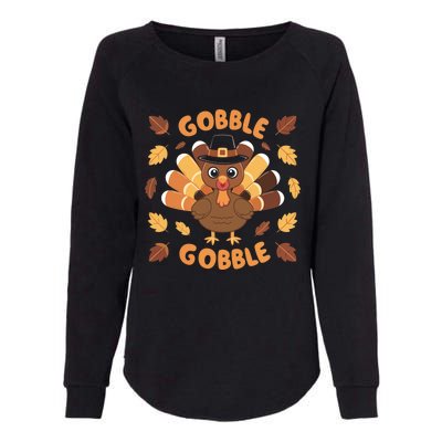 Gobble Turkey Fall Autumn Thanksgiving Womens California Wash Sweatshirt