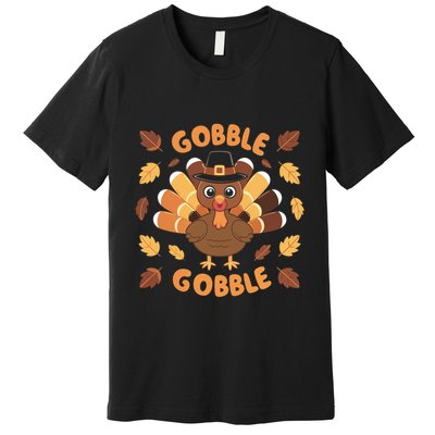 Gobble Turkey Fall Autumn Thanksgiving Premium T-Shirt