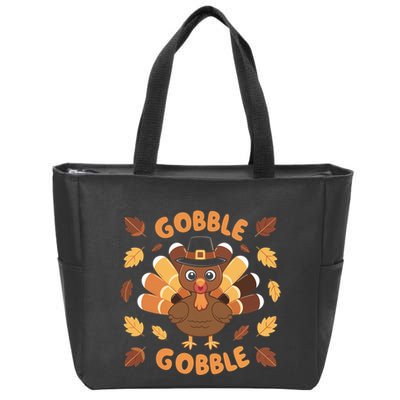 Gobble Turkey Fall Autumn Thanksgiving Zip Tote Bag