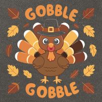 Gobble Turkey Fall Autumn Thanksgiving Cotton Canvas Backpack