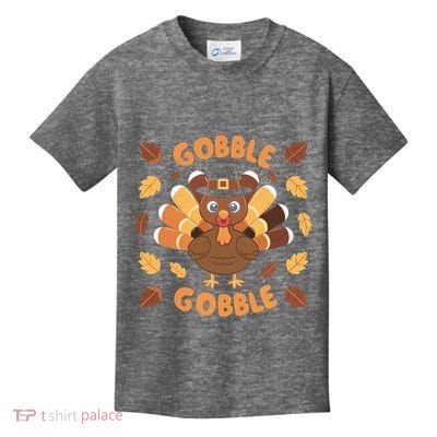 Gobble Turkey Fall Autumn Thanksgiving Kids T-Shirt