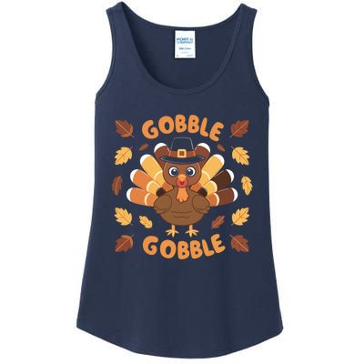 Gobble Turkey Fall Autumn Thanksgiving Ladies Essential Tank