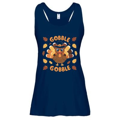 Gobble Turkey Fall Autumn Thanksgiving Ladies Essential Flowy Tank