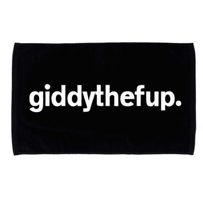 Giddy The F Up Funny Horse Racing Gift Microfiber Hand Towel