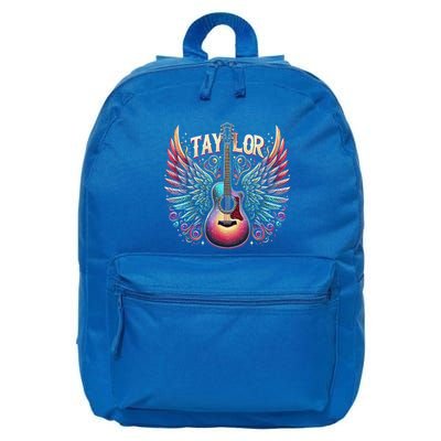 Groovy Taylor First Name Personalized 80s 16 in Basic Backpack