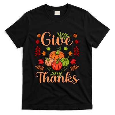 Give Thanks Fun Turkey Thanksgiving Family Graphic T-Shirt