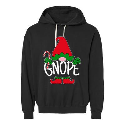 Gnope Tomte Garden Gnome Scandinavian Sweden Nope Not Today Garment-Dyed Fleece Hoodie