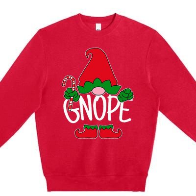 Gnope Tomte Garden Gnome Scandinavian Sweden Nope Not Today Premium Crewneck Sweatshirt