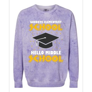 graduate Tee Goodbye Elementary Hello Middle School Colorblast Crewneck Sweatshirt