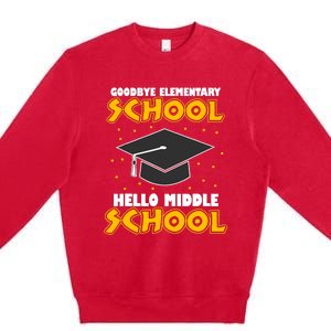 graduate Tee Goodbye Elementary Hello Middle School Premium Crewneck Sweatshirt