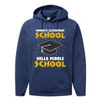 graduate Tee Goodbye Elementary Hello Middle School Performance Fleece Hoodie