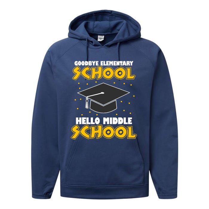 graduate Tee Goodbye Elementary Hello Middle School Performance Fleece Hoodie