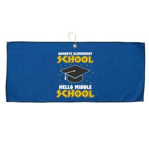 graduate Tee Goodbye Elementary Hello Middle School Large Microfiber Waffle Golf Towel