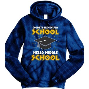 graduate Tee Goodbye Elementary Hello Middle School Tie Dye Hoodie