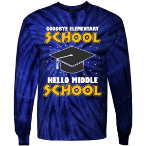 graduate Tee Goodbye Elementary Hello Middle School Tie-Dye Long Sleeve Shirt