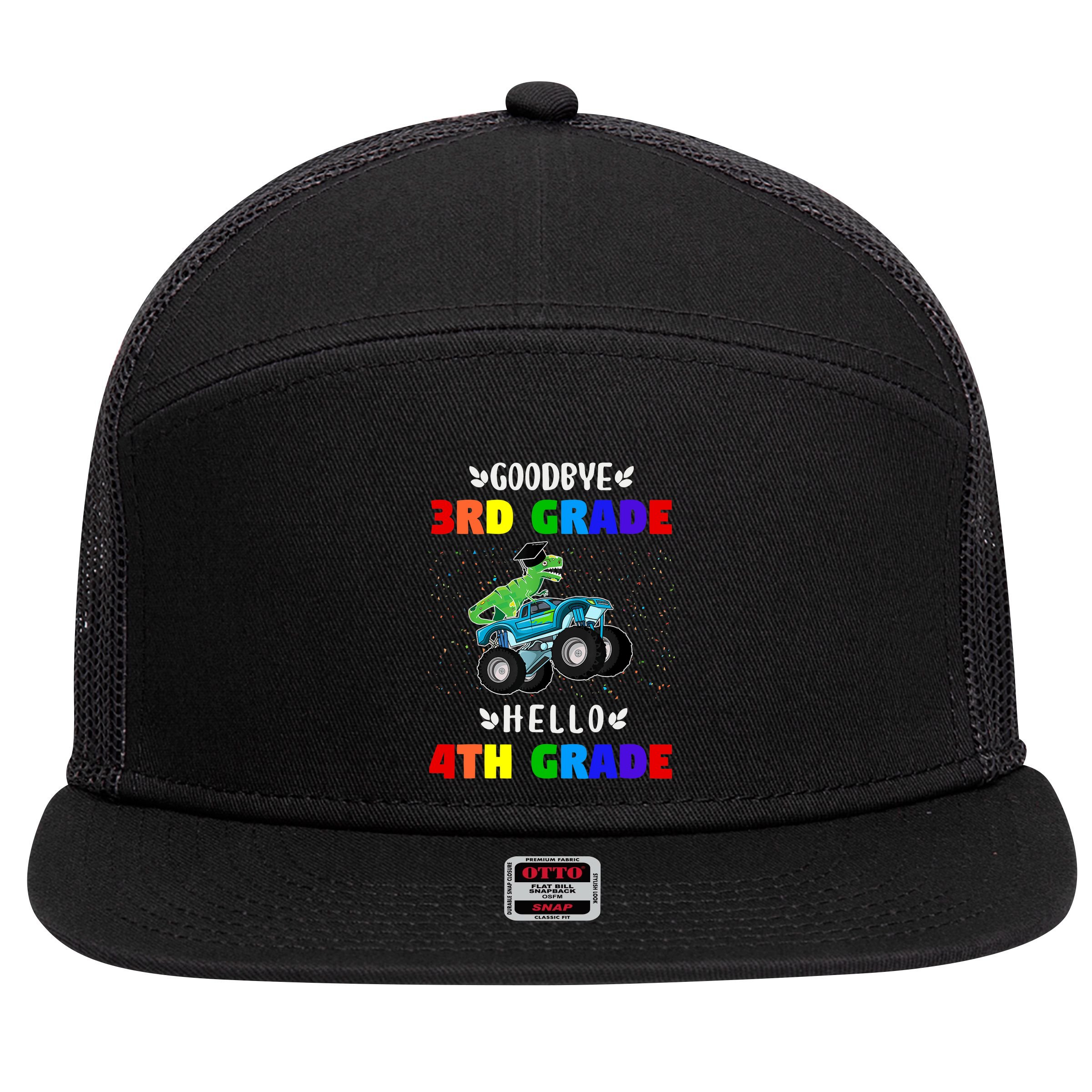 Goodbye Third Grade Hello Fourth Grade 7 Panel Mesh Trucker Snapback Hat