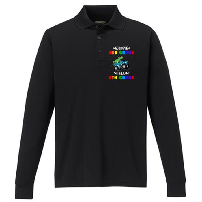 Goodbye Third Grade Hello Fourth Grade Performance Long Sleeve Polo