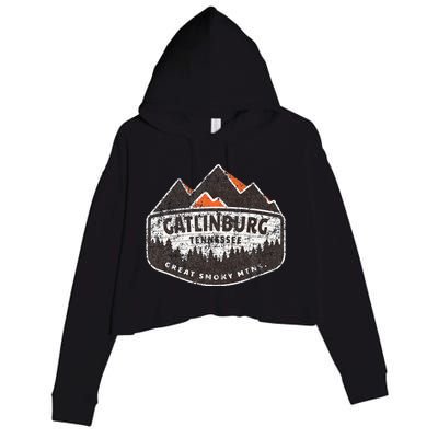 Gatlinburg Tennessee Great Smoky Mountains Souvenir Crop Fleece Hoodie