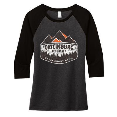 Gatlinburg Tennessee Great Smoky Mountains Souvenir Women's Tri-Blend 3/4-Sleeve Raglan Shirt