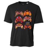 Gamer Thanksgiving Gaming Controllers Turkey Pumpkin Cooling Performance Crew T-Shirt