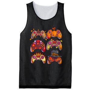 Gamer Thanksgiving Gaming Controllers Turkey Pumpkin Mesh Reversible Basketball Jersey Tank