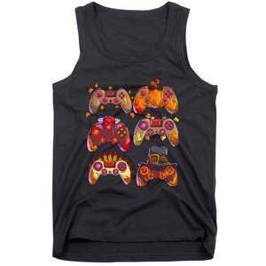 Gamer Thanksgiving Gaming Controllers Turkey Pumpkin Tank Top