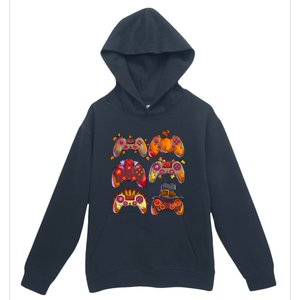 Gamer Thanksgiving Gaming Controllers Turkey Pumpkin Urban Pullover Hoodie