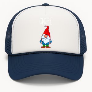 Gnope Tomte Garden Gnome Gift Funny Scandinavian Nope Gift Trucker Hat