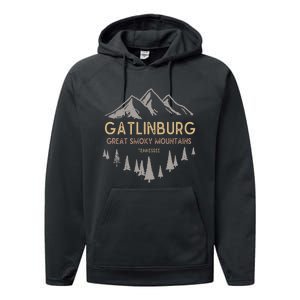 Gatlinburg Tennessee Great Smoky Mountains Souvenir Performance Fleece Hoodie