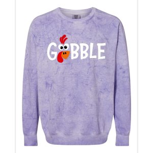 Gobble Thanksgiving Colorblast Crewneck Sweatshirt