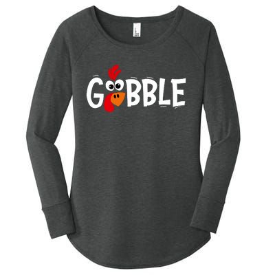 Gobble Thanksgiving Women's Perfect Tri Tunic Long Sleeve Shirt